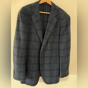 Suit Supply cashmere wool silk linen plaid pattern sport coat drago fabric